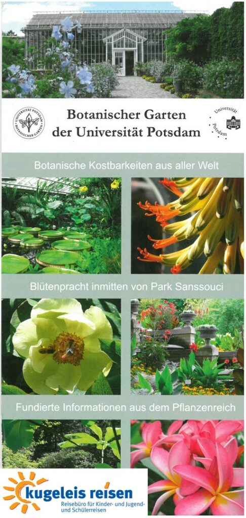 Information Landheimfahrt Tagesausflug Schulklasse Botanischer Garten Universität Potsdam