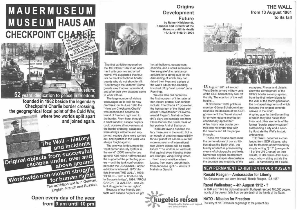 Information Schulklasse Besuch Mauermuseum Museum Haus am Checkpoint Charlie