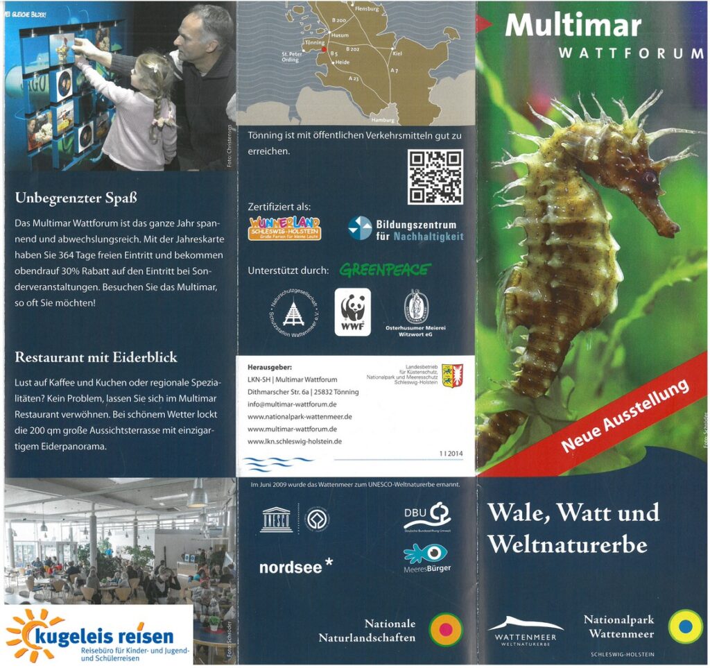 Informationen Klassenfahrt Nordsee Nationalpark Wattenmeer Multimar Wattforum