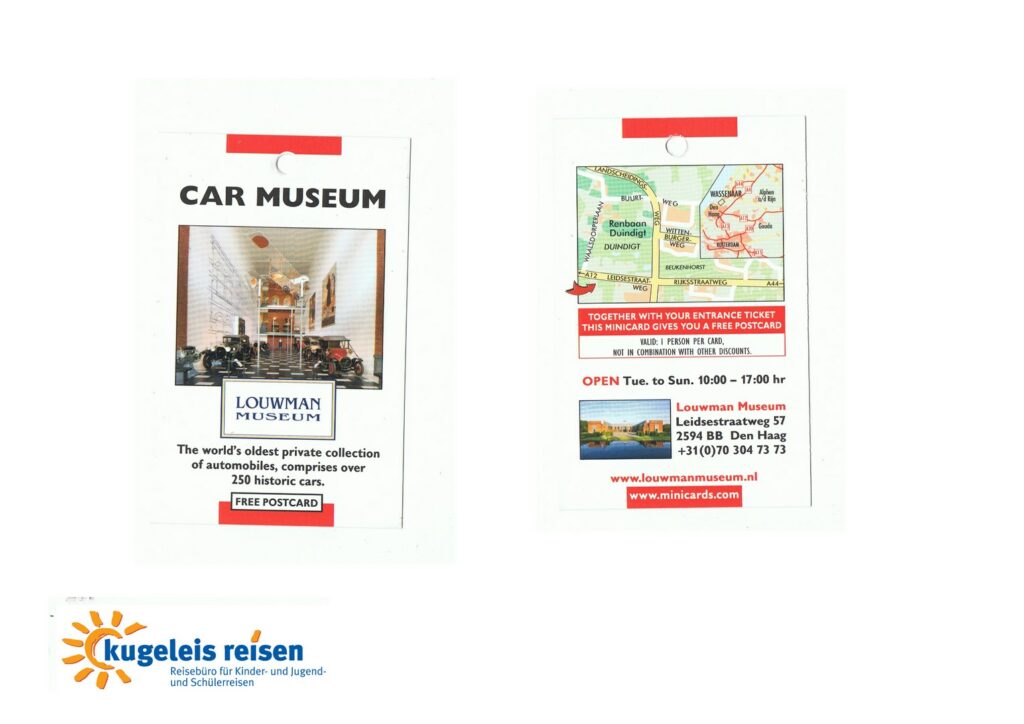 Mit der Schulklasse im Automobilmuseum Den Haag