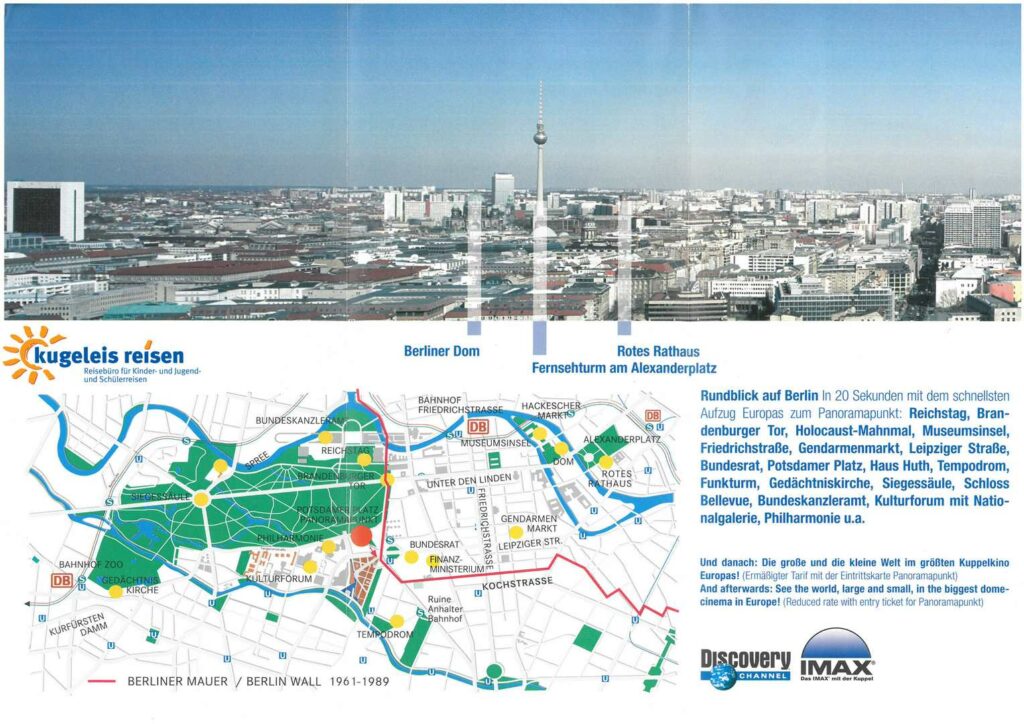 Information Schulklasse Klassenfahrt Berlin Panoramapunkt Potsdamer Platz