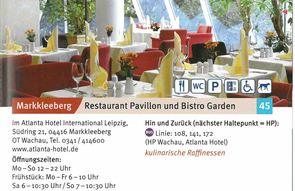 Restaurant Pavillon und Bistro Garden Markleeberg– kulinarische Raffinessen