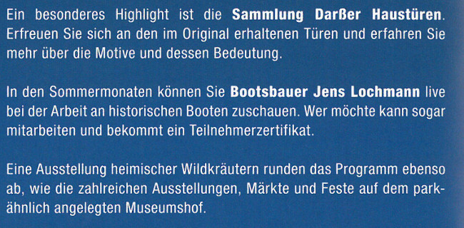 Information Landeheimfahrt Fischland-Darß Darß-Museum Prerow