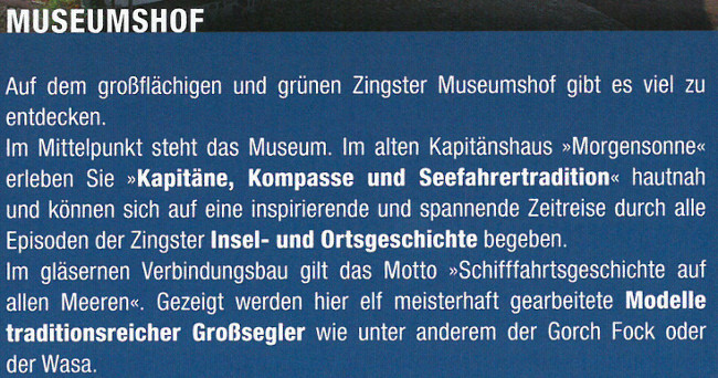 Information Heimatmuseum Zingst